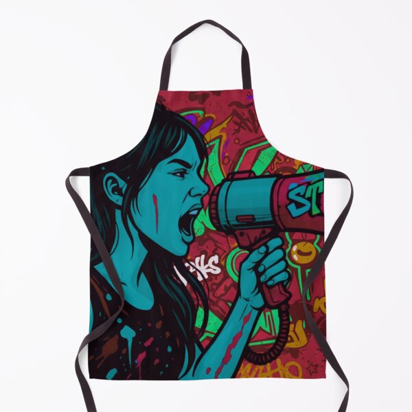 Item preview, Fierce Voice Activism - Cyan and Red Street Graffiti Pop Art designed and sold by AldenTees.