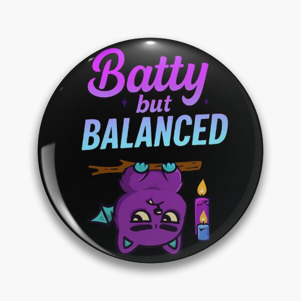 Item preview, Batty but Balanced - Cute Purple Monster designed and sold by Lia Vina.