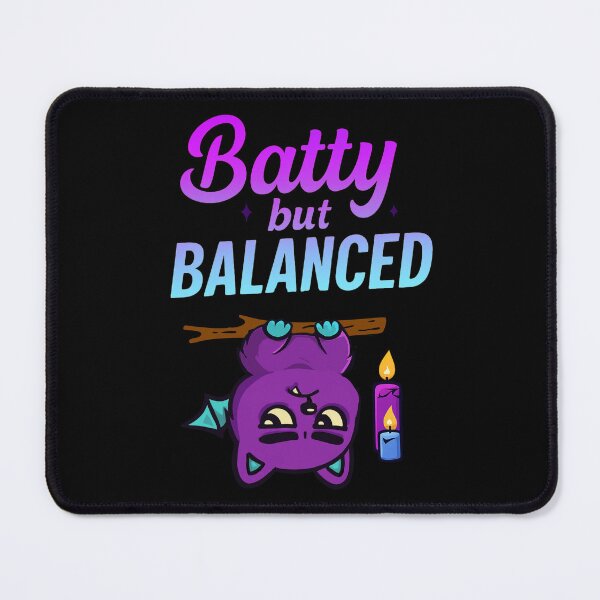 Item preview, Batty but Balanced - Cute Purple Monster designed and sold by Lia Vina.
