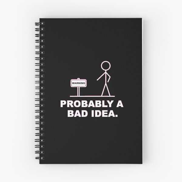 Item preview, Warning Probably a Bad Idea Stick Figure Sarcasm designed and sold by AbcDigs Studio.