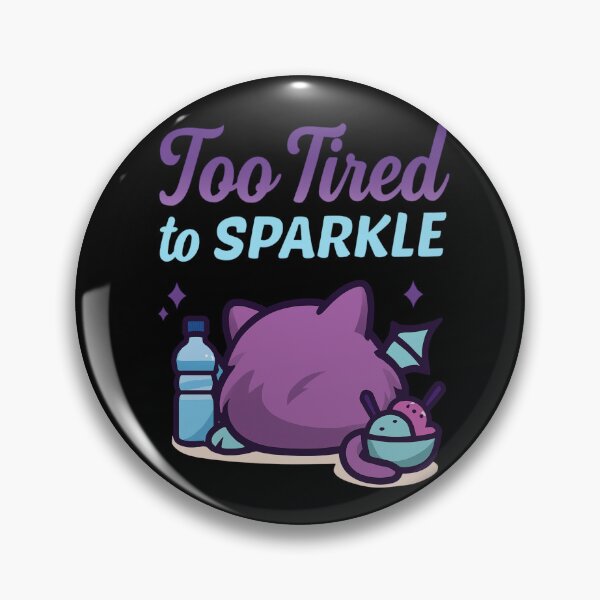 Item preview, Too Tired to Sparkle - Cute Moody Purple Monster designed and sold by Lia Vina.