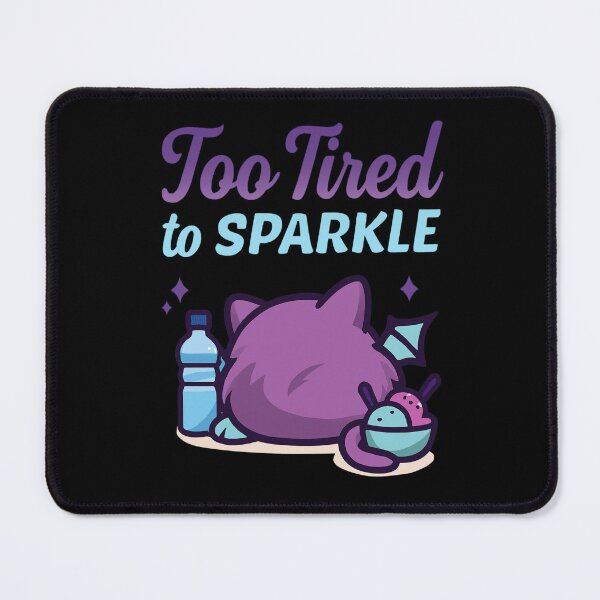 Item preview, Too Tired to Sparkle - Cute Moody Purple Monster designed and sold by Lia Vina.