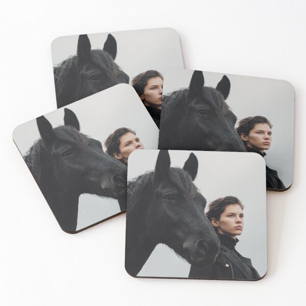 Item preview, Woman stands with horse in field designed and sold by anytka.