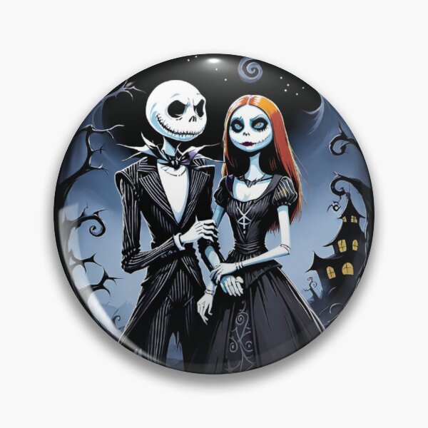 Item preview, Nightmare Before Christmas Jack and Sally's Moonlit Embrace designed and sold by LyssasMindArt.