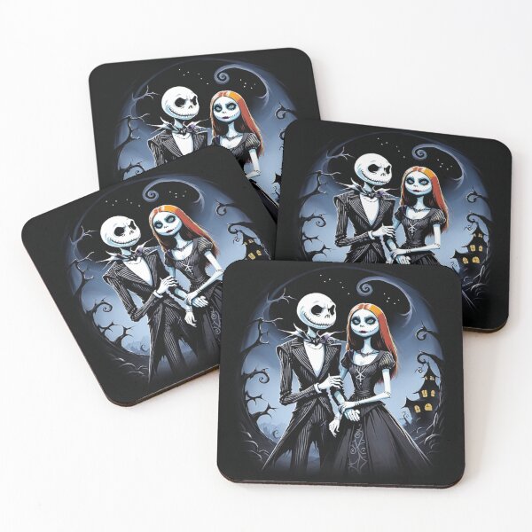 Item preview, Nightmare Before Christmas Jack and Sally's Moonlit Embrace designed and sold by LyssasMindArt.