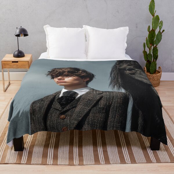 Item preview, Young man stands with black horse designed and sold by anytka.