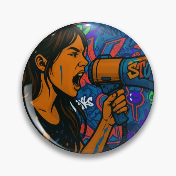 Item preview, Fierce Voice Activism - Blue Street Graffiti Pop Art designed and sold by AldenTees.