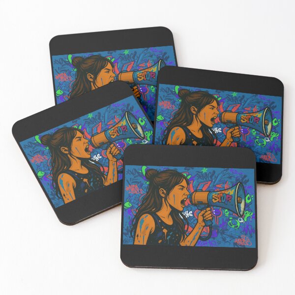 Item preview, Fierce Voice Activism - Blue Street Graffiti Pop Art designed and sold by AldenTees.