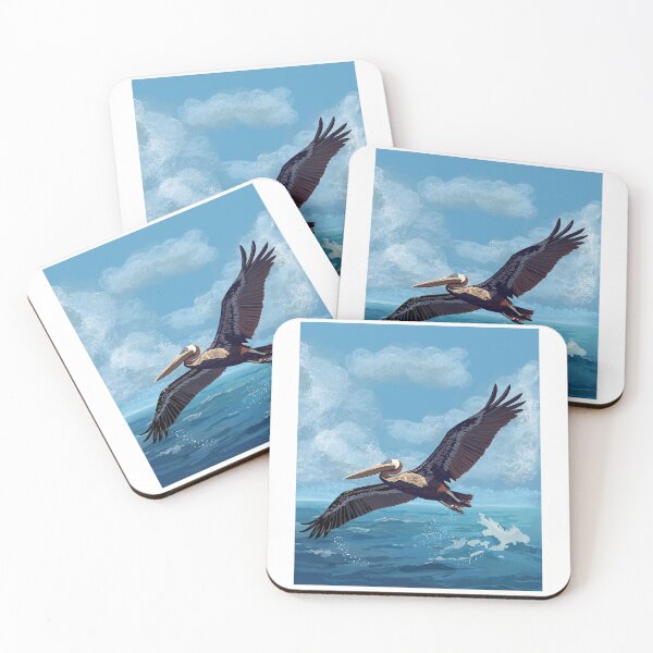 Item preview, Brown Pelican Ocean Glide – Coastal Wildlife Illustration designed and sold by RivendellBird.