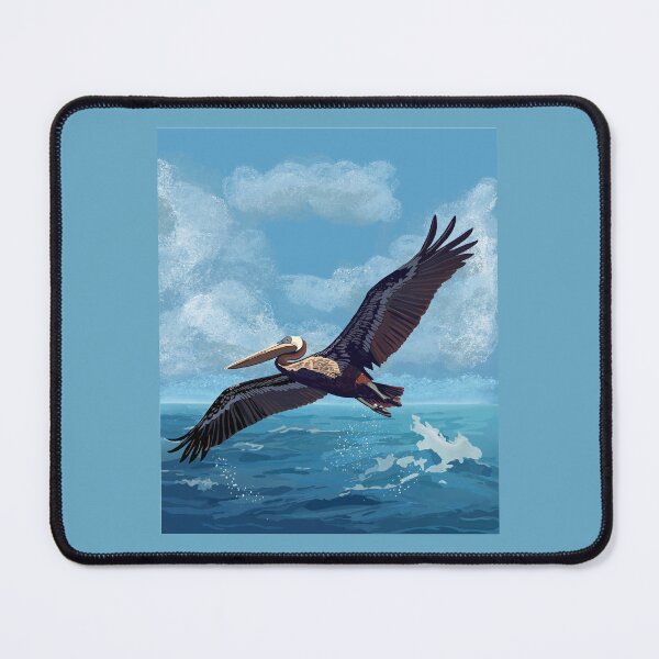 Item preview, Brown Pelican Ocean Glide – Coastal Wildlife Illustration designed and sold by RivendellBird.