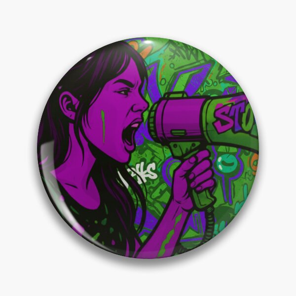 Item preview, Fierce Voice Activism - Neon Purple and Green Street Graffiti Pop Art designed and sold by AldenTees.