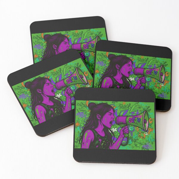 Item preview, Fierce Voice Activism - Neon Purple and Green Street Graffiti Pop Art designed and sold by AldenTees.