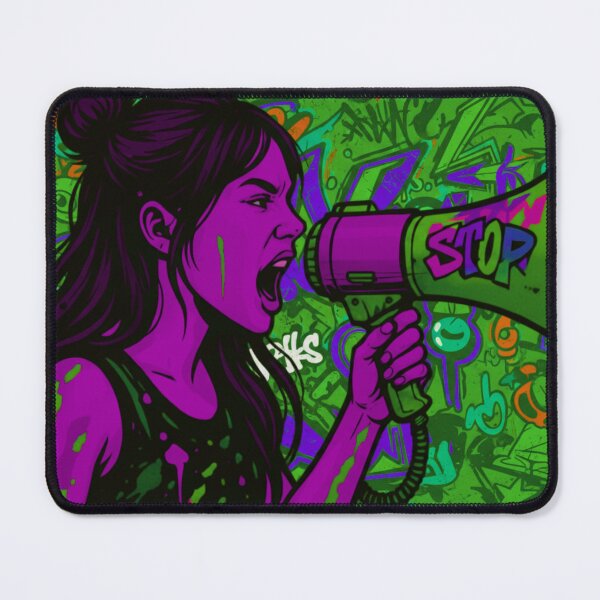 Item preview, Fierce Voice Activism - Neon Purple and Green Street Graffiti Pop Art designed and sold by AldenTees.