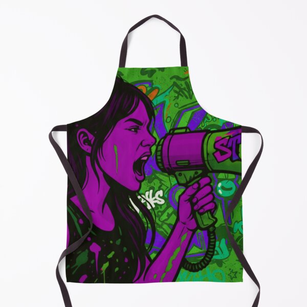 Item preview, Fierce Voice Activism - Neon Purple and Green Street Graffiti Pop Art designed and sold by AldenTees.