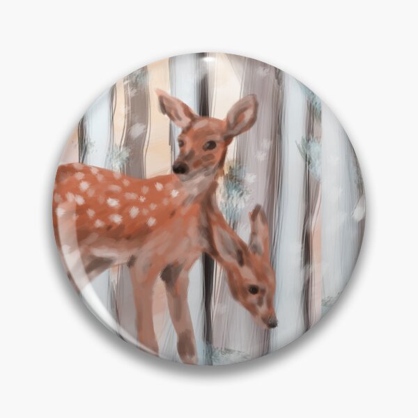 Item preview, Two-headed white-tailed deer fawn in snowy forest scene designed and sold by notartsaccount.