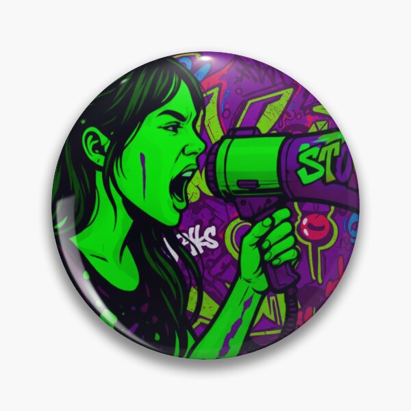 Item preview, Fierce Voice Activism - Neon Green and Purple Street Graffiti Pop Art designed and sold by AldenTees.