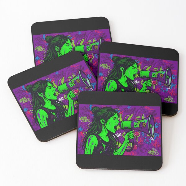 Item preview, Fierce Voice Activism - Neon Green and Purple Street Graffiti Pop Art designed and sold by AldenTees.