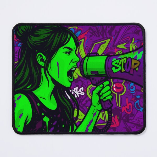 Item preview, Fierce Voice Activism - Neon Green and Purple Street Graffiti Pop Art designed and sold by AldenTees.