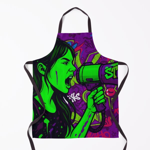 Item preview, Fierce Voice Activism - Neon Green and Purple Street Graffiti Pop Art designed and sold by AldenTees.