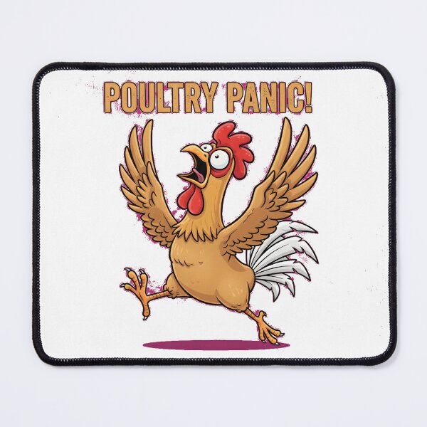 Item preview, Funny Poultry Panic Chicken Running Cartoon designed and sold by AbcDigs Studio.