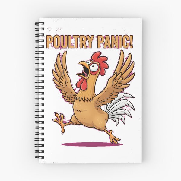 Item preview, Funny Poultry Panic Chicken Running Cartoon designed and sold by AbcDigs Studio.