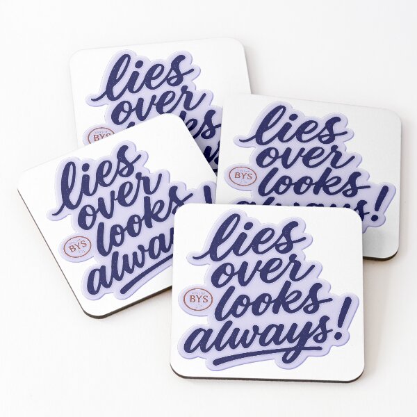 Item preview, Lies Over Looks Always - Modern Brush Script Die-Cut Vinyl Sticker Design designed and sold by ARTCREATESHOP.