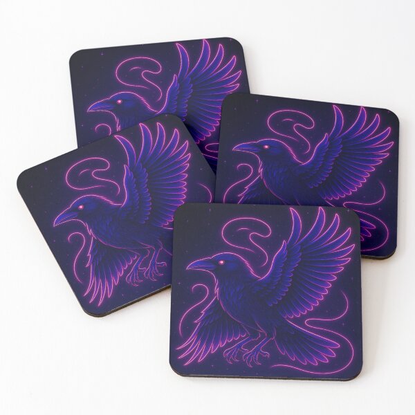 Item preview, Neon Odin’s Raven – Norse Myth Cyber Crow Art designed and sold by GolabMagic.