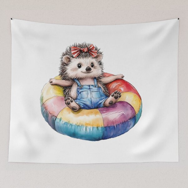 Item preview, Hedgehog on a Pool Float designed and sold by Liededrom..