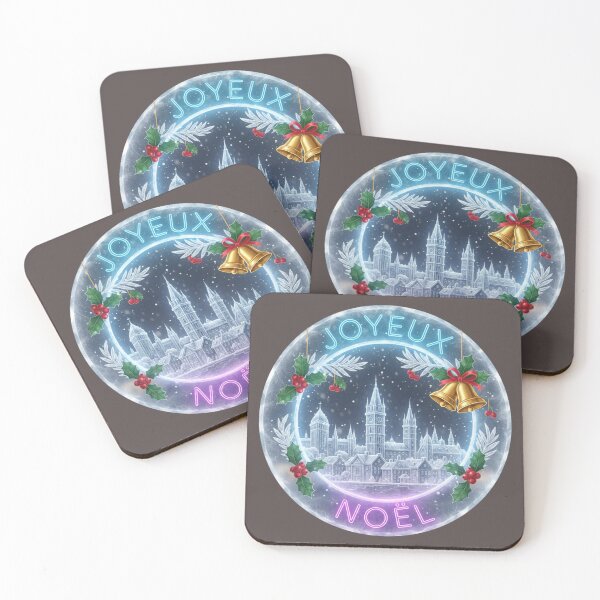 Item preview, Neon Icy Glass Quebec Emblem – Joyeux Noël Frozen Cathedral Christmas Badge designed and sold by Imaginarium of Chaos falcon88 .