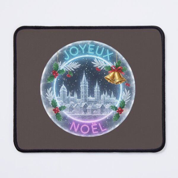 Item preview, Neon Icy Glass Quebec Emblem – Joyeux Noël Frozen Cathedral Christmas Badge designed and sold by Imaginarium of Chaos falcon88 .