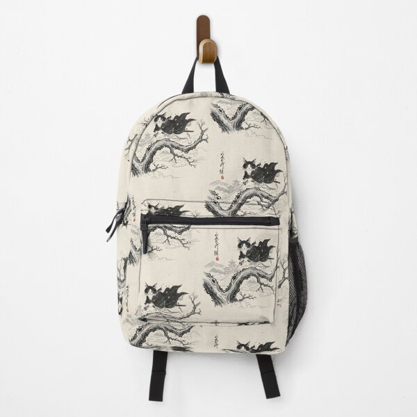 Item preview, Sumi-e Samurai Cat Warrior with Katana and Japanese Temple designed and sold by AbcDigs Studio.