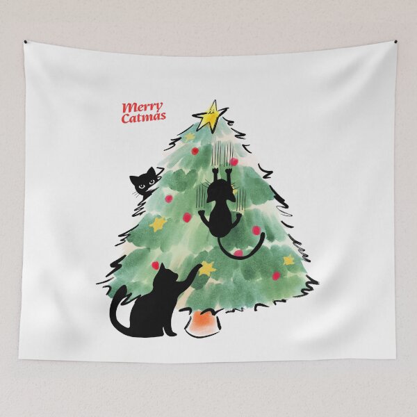 Item preview, Merry Catmas Cats And Christmas Tree. designed and sold by Dinasshop.