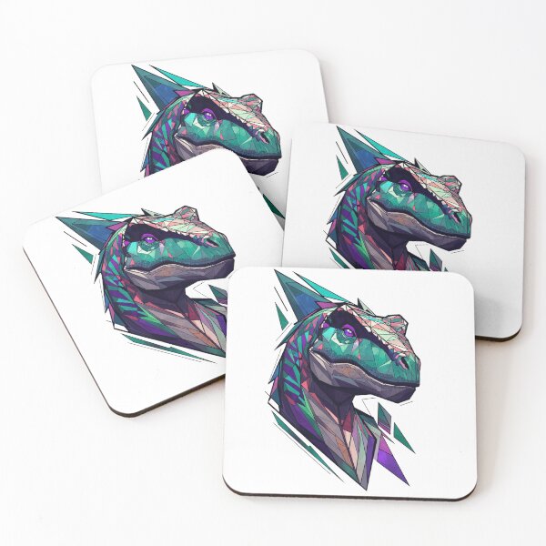 Item preview, Geometric Neon Polygonal Velociraptor designed and sold by JonelleTshirts.