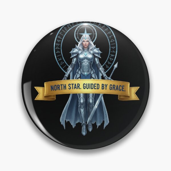 Item preview, North Star Guided By Grace Art Print T-Shirt | Nordic Warrior Woman Empowerment Gift | High Gloss 3D Design designed and sold by BoldBloomArt.