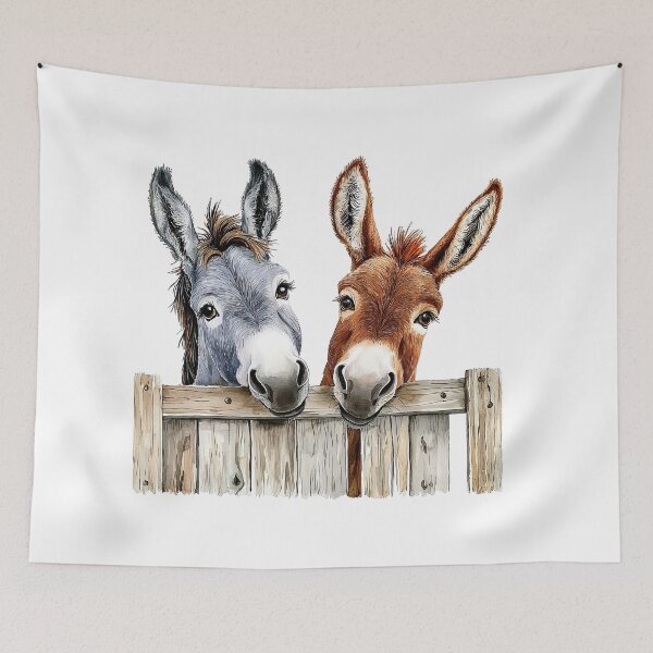 Item preview, Curious Donkeys at the Fence designed and sold by Liededrom..