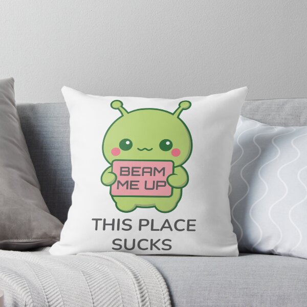 Item preview, Beam Me Up ||This Place Sucks || Cute Kawaii Alien UFO designed and sold by LadyInEverGreen.