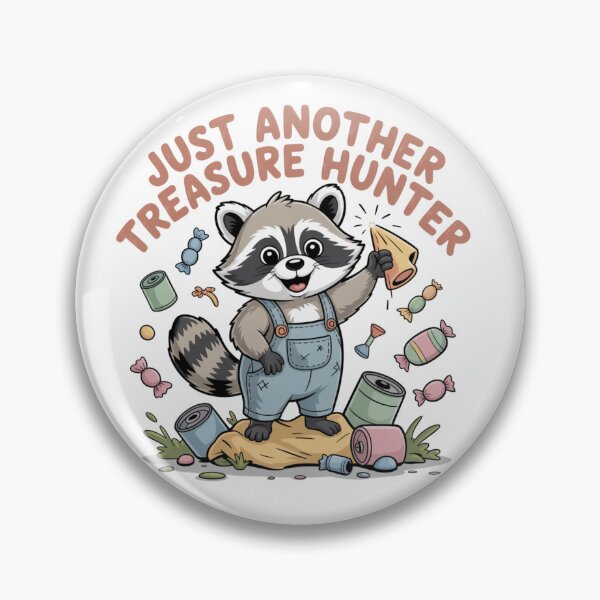 Item preview, Just Another Treasure Hunter - Cute Whimsical Raccoon Trash Panda designed and sold by Tiny Globe .