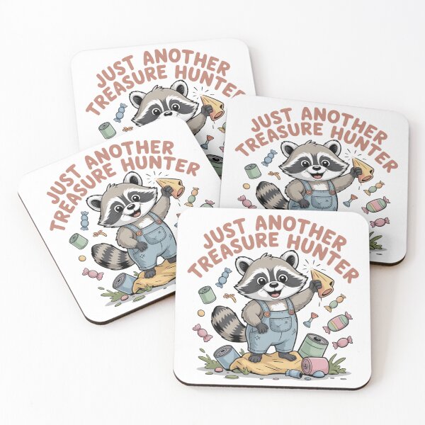 Item preview, Just Another Treasure Hunter - Cute Whimsical Raccoon Trash Panda designed and sold by Tiny Globe .