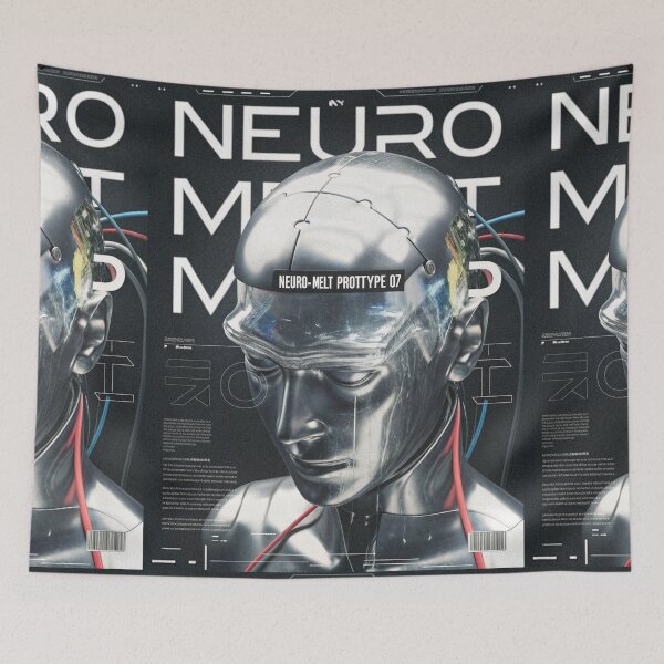 Aperçu de l'œuvre Prototype Neuro-Melt 07 : Fusion d'Android créée et vendue par Raw-Ink.