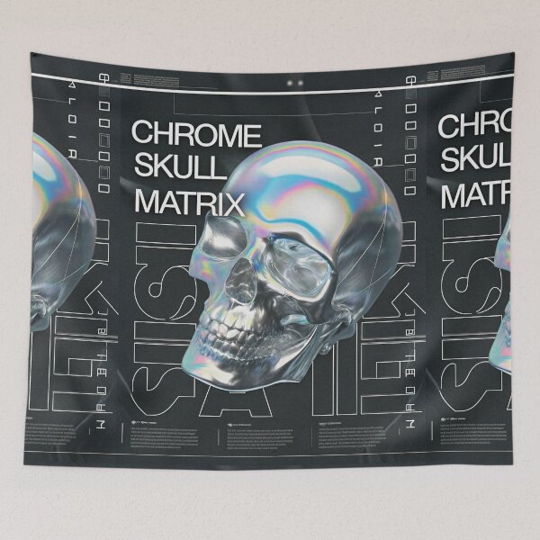Item preview, Chrome Skull Matrix: Liquid Metal Distortion designed and sold by Raw-Ink.