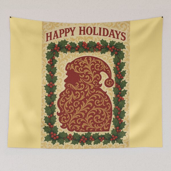 Item preview, Baroque Santa & Holly - Happy  Holidays designed and sold by DesignsByPrnces.
