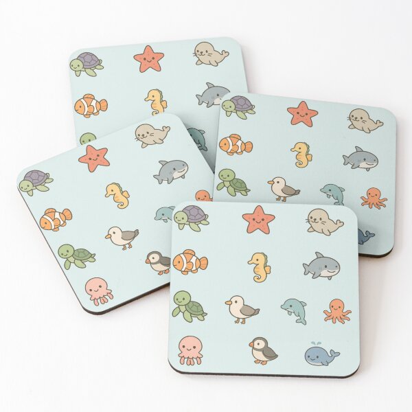 Item preview, cute mini sea animal sticker set pack  designed and sold by Made By Meg .