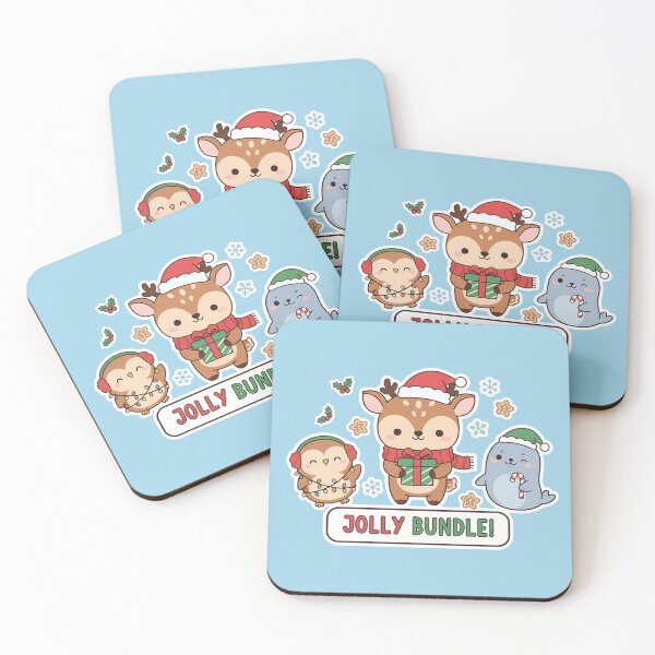 Item preview, Kawaii Christmas Jolly Bundle Animals designed and sold by Ekracreatives.