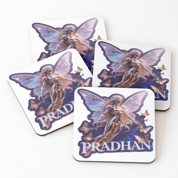 Item preview, Golden cyber fairy with luminous wings and butterflies in a futuristic holographic Pradhan themed design designed and sold by ARTCREATESHOP.