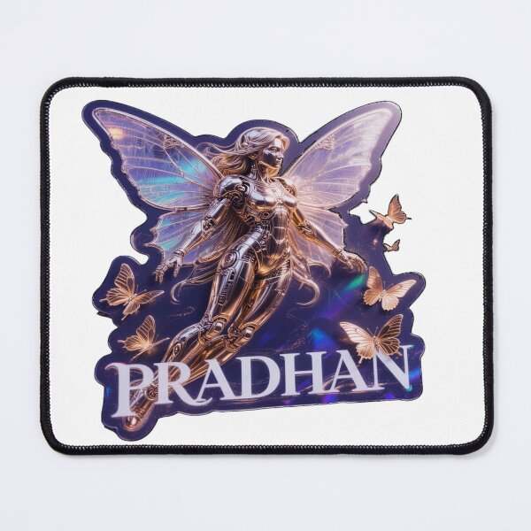 Item preview, Golden cyber fairy with luminous wings and butterflies in a futuristic holographic Pradhan themed design designed and sold by ARTCREATESHOP.
