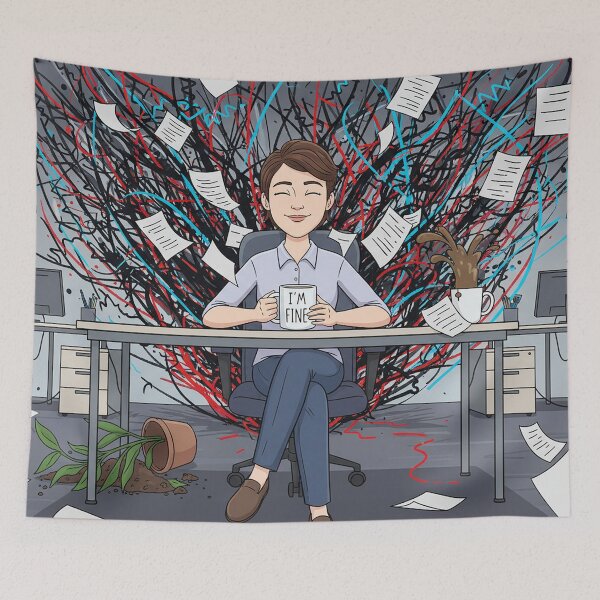 Item preview, I'm Fine: Office Chaos Edition designed and sold by Skullet-Designs.