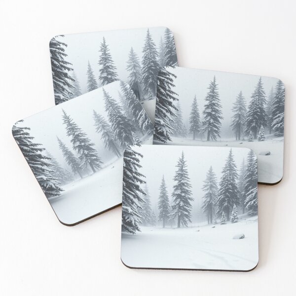 Item preview, Snowy Winter Forest in Blizzard - Monochrome Photography designed and sold by EllDAV777.