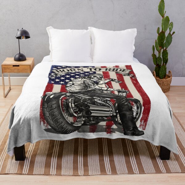 Item preview, Born to Ride Skeleton Biker with American Flag designed and sold by CharlieDesings.