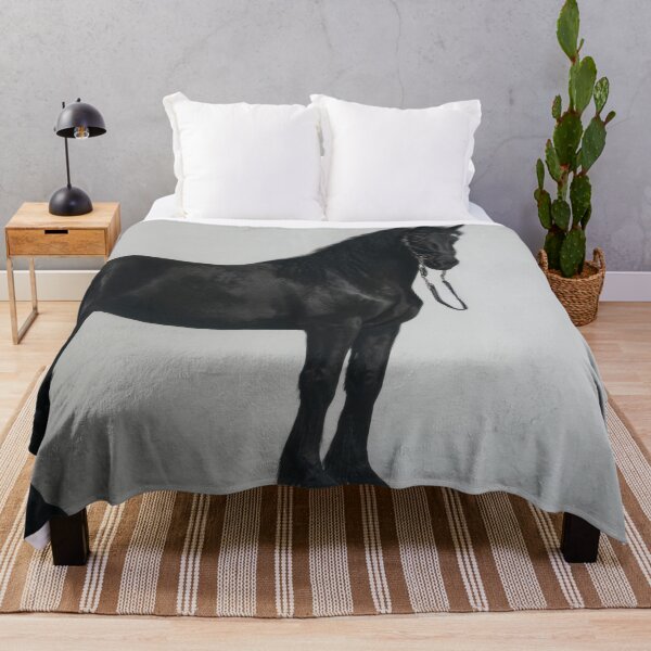Item preview, Black horse stands in studio light designed and sold by anytka.