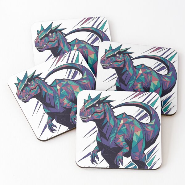 Item preview, Abstract Neon Geometric T-Rex Dinosaur designed and sold by JonelleTshirts.